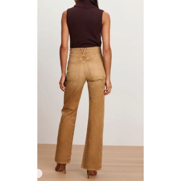 Veronica Beard Women's Dylan HIgh Rise Straight Leg Jeans 28 NWT 398 Pebble Sand - Picture 2 of 5